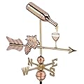 Wine Bottle with Grapes and Glasses Weathervane - Pure Copper by Good Directions