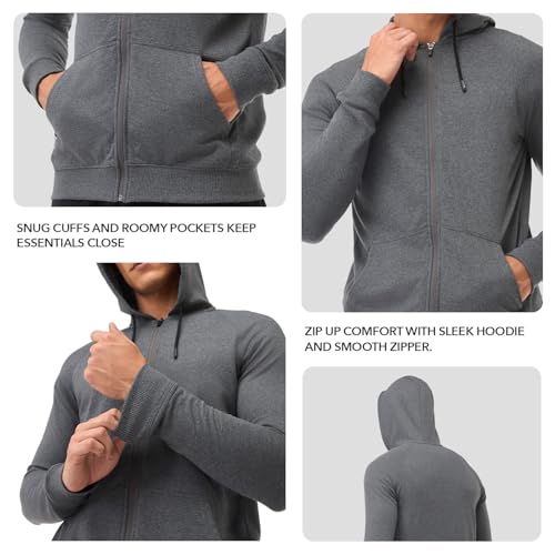Image of Boldfit Sweatshirt for Man Zipper Hoodies Jackets for Men Stylish Hoodies Man Winter Wear Pullover Casual Sweat Shirt Travel Office Outdoor Cotton Blend with Pockets Full Zipper - Black