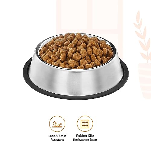 Image of Pets Empire Stainless Steel Dog Bowls - 900ml Non-Slip, Anti-Skid Stackable Pet Food & Water Dishes for Small, Medium & Large Dogs & Puppies