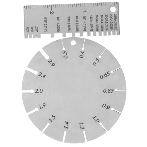 Cabilock Stainless Steel Wire Gauge Template Set Double-Sided Wire Gauge for Accurate Welding Measurement