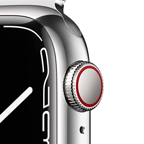 41g+59Ev3WL Apple Watch Series 7 GPS + Cellular, 41mm Silver Stainless Steel Case with Silver Milanese Loop (Renewed) - Image 3