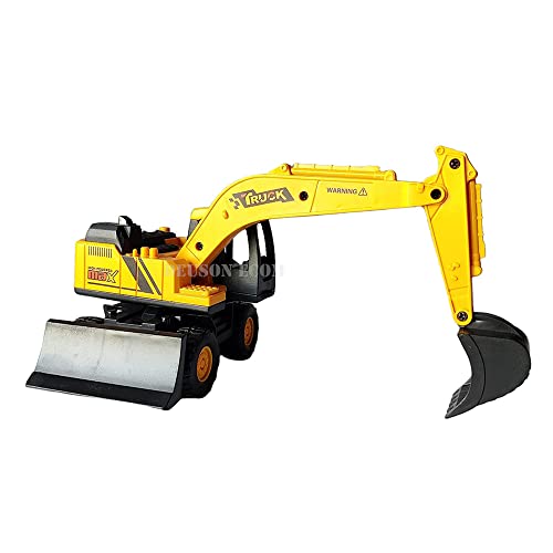 Image of DEUSON ECOM Construction Bulldozer Excavator Loader Truck Vehicles for Kids Building Vehicle Engineer Toys for 3 4 5 Year Boy Toddlers Unbreakable Toy for Kid (706-15) yellow