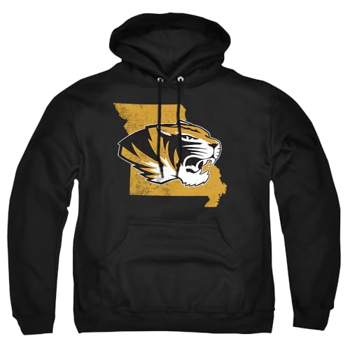 University of Missouri Mizzou Official State Unisex Adult Pull-Over Hoodie,Black, Large