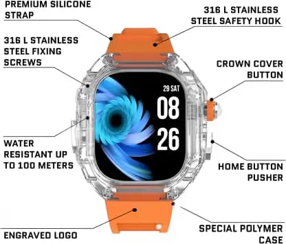 Diagram of Kalobee H9 Smart Watch with labeled parts