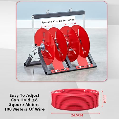 Dispensador de cables multicarrete con bandejas ajustables y base estable 7