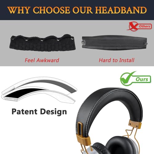 SOULWIT Banda para Auriculares Pioneer SE-MS7BT, Repuesto para Almohadilla de Diadema en Negro miniatura 4