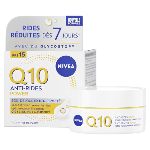 NIVEA Q10 Power Soin de Jour FPS15 — Crème hydratante visage anti rides – Soin solaire visage au Q10 Pur & Acide Hyaluronique — Crème anti rides femme extra...