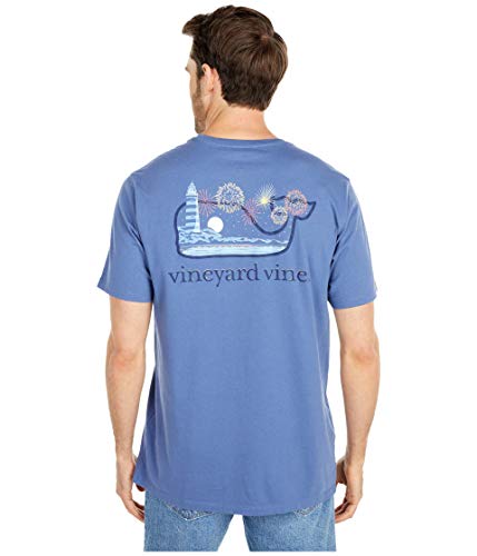 Vineyard Vines Men's 4th of July Scene Short Sleeve Pocket T-Shirt, Moonshine, Large
