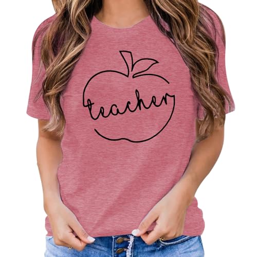 Teacher Shirts for Women Elementary School Teacher T-Shirt Back to School Women Tops Heart Tee - Image 4
