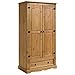 IDIMEX Armoire Tequila penderie pour vêtements Style Mexicain avec 2 Portes battantes et Rangement 1 étagère et 1 tiroir, en pin Massif Finition teintée/cirée