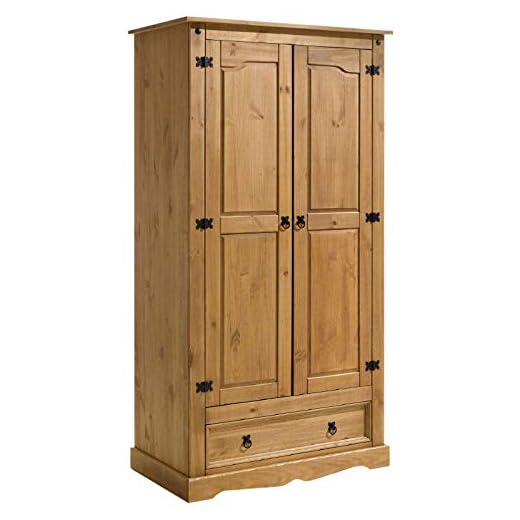 IDIMEX Garderobenschrank Dielenschrank Kleiderschrank, Kiefer massiv, 2-türig, Mexiko-Möbel