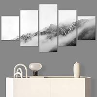 SIGNWIN 5 Panel Canvas Wall Art Foggy Scenery for Home Decorations Ready to Hang - 60