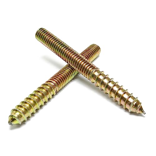 Image of 8pcs Self-Tapping Screw Hanger Bolts 3 /8 inch-16 x 3-1 /2 inch Hanger Bolts Double Headed Bolts for Furniture Wood Joint