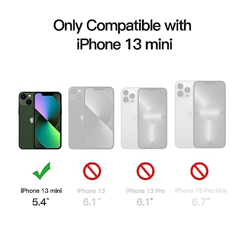 Image of JETech Magnetic Cover Case for iPhone 13 Mini 5.4-Inch Compatible with MagSafe, Translucent Matte Back Slim Shockproof Phone Cover (Dark Green)