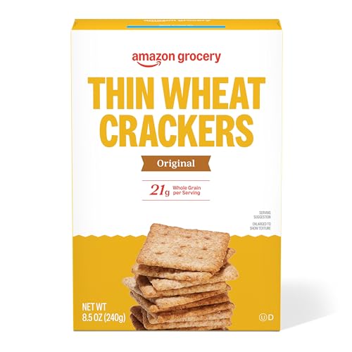 Amazon Brand, Happy Belly Original Thin Wheat Crackers, 8.5 Oz