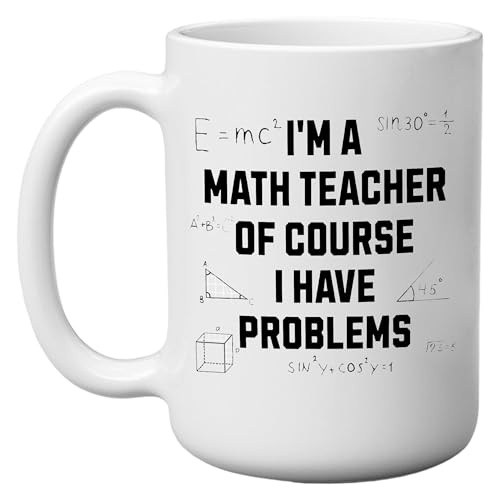 DAJDC Math Teacher Problems Funny Coffee Mug Novelty Cup Sarcastic Gift for Teacher School 11 Oz, White Gag Gift Joke Teaching (Math)