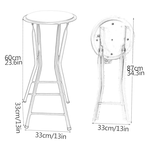 Tabouret de bar haut portable avec repose-pieds ergonomique acier - 4