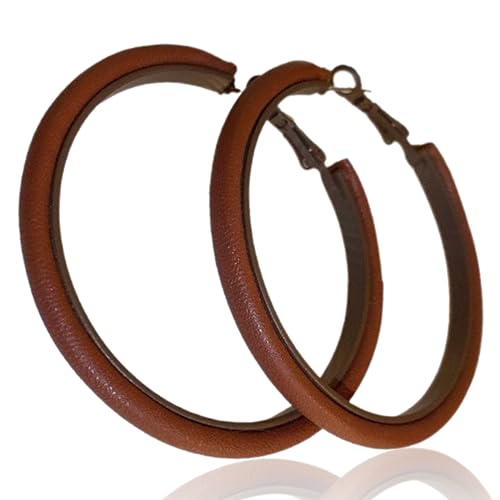 Hoop Earrings for Women Leather Hoop Earrings-Medium/Large Hoops-Lightweight hoop