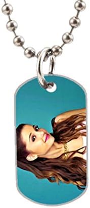 Female Singer Ariana Grande design custom Big Size Oval Dog Tag，Silver animal tags，useful as key chain, luggage tag.