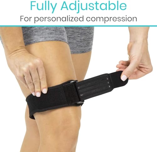 Image of IT Band Strap by Vive - Best Iliotibial Band Compression Wrap - Outside of Knee Pain Hip Thigh IT Band Syndrome Support Brace for Running and Exercise - Vive Guarantee