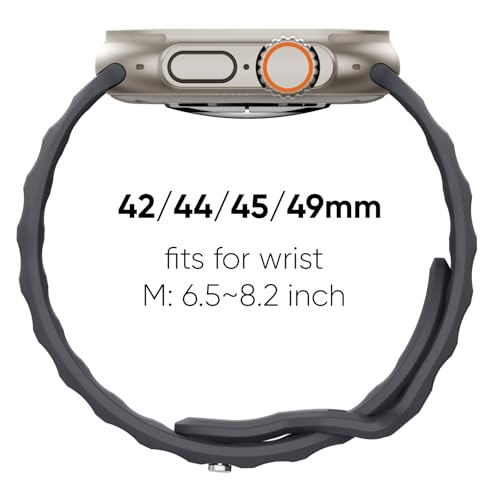 Image of Sport Bands 6-Pack Compatible with Apple Watch Ultra 3 /2 Band 49mm 46mm 45mm 44mm 42mm, Wide Soft Silicone Wristbands Waterproof Strap Men for iWatch Series 11 10 9 8 7 6 5 4 3 SE Ultra