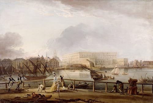 Tableau vue du palais de Stockholm 60x90cm vintage murale pour chambre