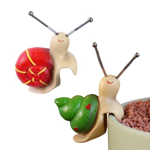 Décoration pour pot de fleurs et escargots de jardin sur balcon