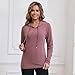 GINKANA Women's Nursing Shirts with Hidden Zipper Long Sleeves Hoodie Sweatshirt Tops Casual Clothes,Wine Red,S