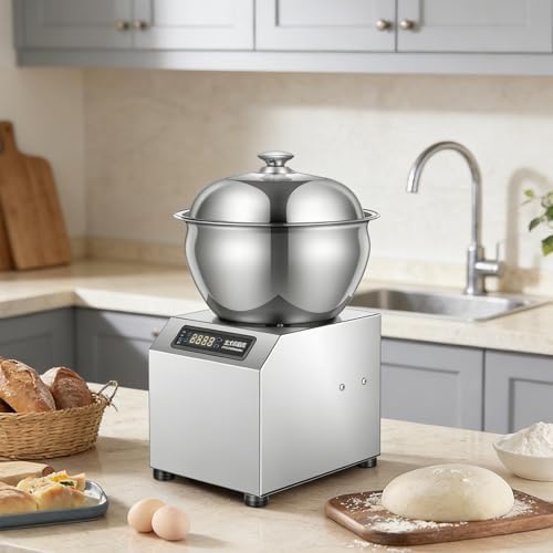 Commercial Electric Dough Maker, 1800W Kneading Machine with Timer & Heated Proofing, 5kg (11lbs) Bread & Pizza Dough Mixer for Home & Restaurant Use
