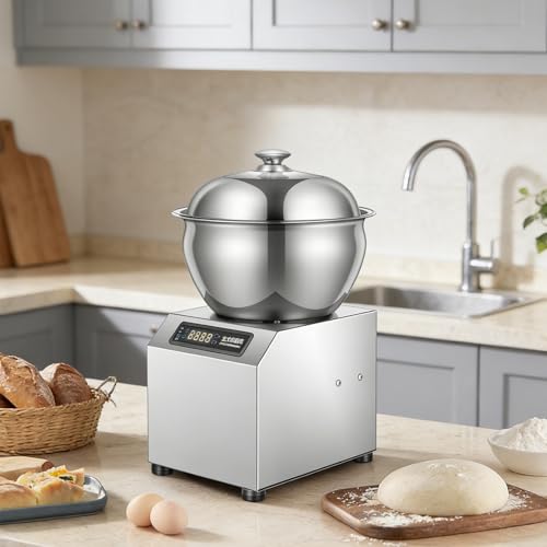 HCAUYNN Amasadora eléctrica, Máquina de amasar con cámara de fermentación calefaccionada y Temporizador, Amasadora Comercial y doméstica 1800W para Masa de Pan y Pizza 5kg(11lbs)