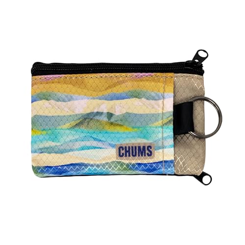Image of Chums Surfshorts Wallet - Lightweight Slim Wallet with RFID Blocking Card & Clear ID Window - Zippered, Water Resistant w /Key Ring (Daybreak)