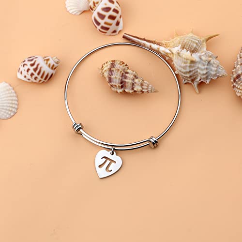 Pi Bracelet Mathematical Pi Symbol Jewelry Pi Day Gift For Science Math Lover (Heart Pendant Bracelet)2