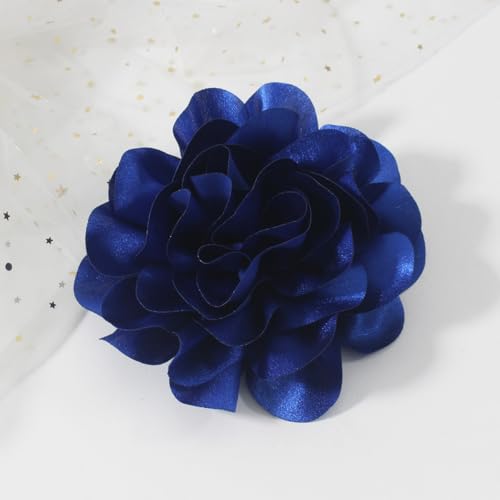 Image of 6.3 Inches Large Flower Rose Brooch Pins for Women Fashion | Charming Floral Lapel Pin for Women Fashion | Elegant Brooches for Woman Accessories & Stylish Lapel Pins for Clothes (Sapphire Blue)