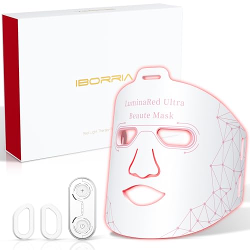 IBORRIA LuminaRed Ultra Máscara LED Facial, Mascarilla LED con Lu...