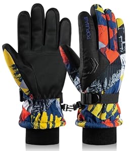 POPUBABI Bunte Ski-Handschuhe Kinder Jungen Winter