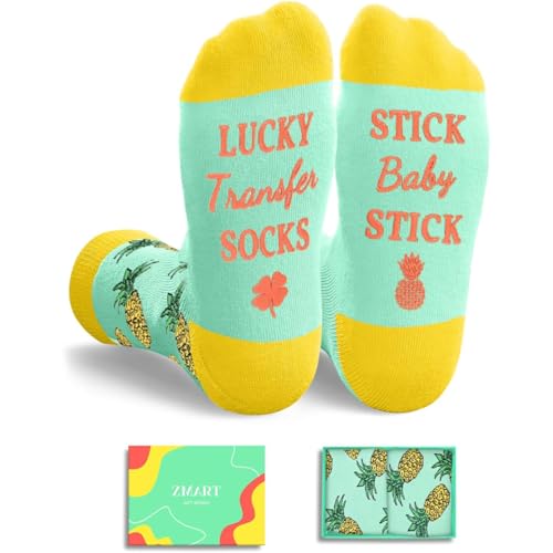 Zmart Ivf Gifts for Women - Fertility Infertility Pineapple Embryo Transfer Gifts for Her, Ivf Lucky Transfer Day Egg Retrieval Socks