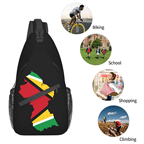 Mochila bandolera unisex con mapa y bandera Guyana miniatura 7
