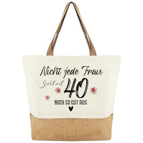 Ysound Jutebeutel für 40 Geburtstag Frauen - Jute Stofftasche Baumwolltasche Damen als 40. Geburtstagsgeschenk, Geschenke für Frauen Mama Kollegin Freundin zum 40. Geburtstag