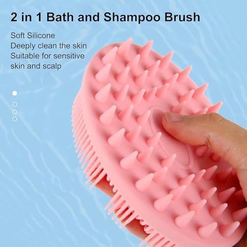 Image of Kimee Silicone Body Scrubber with Dense Soft Bristles, Exfoliating Shower Brush for Deep Cleansing, Rich Foam Bath Massager, Hygienic Quick Dry Body Wash Scrubber for Men Women