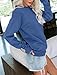 VIGVAN Damen Sweatshirt Pullover Elegant Basic Langarmshirt Rundhals Baumwolle Pulli Herbst Winter Casual Oberteile Langarm Tops (Blau, L)