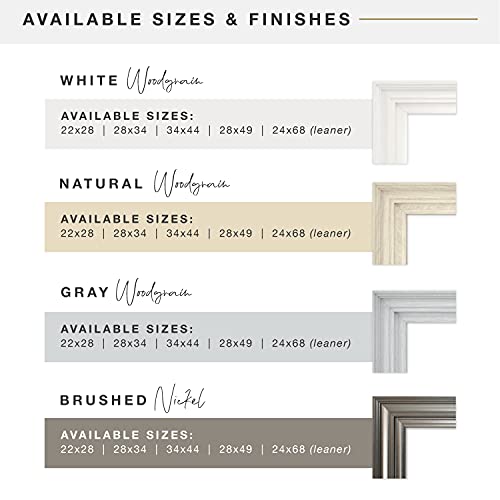 Image of MCS Ezra 28.66x49.66 Large Wall Mirror, Gray Woodgrain & Beveled Mirror, Vertical & Horizontal Wall Hanging Mirror for Bathroom, Bedroom & Livingroom