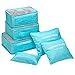 Lurrose 6Pcs Reise Verpackung Würfel Gepäck Organisatoren Beutel Lagerung Taschen Set für Reise Tragen auf Koffer Himmel Blau