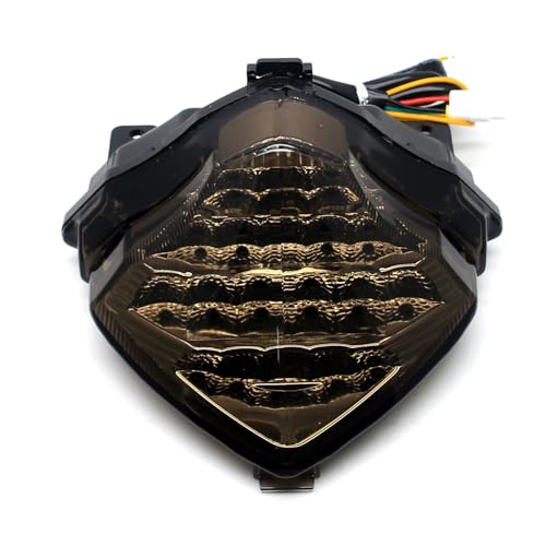 Image of MZS Motorcycle Tail Light LED Turn Signal Integrated for YZF R1 2004-2006 | Rear Blinker Running Taillight Assembly, Stop Brake Light, Waterproof Dustproof Smoke Lens, Amber Red Dual Color Lamp