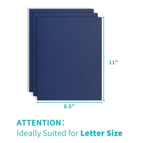 Image of Binditek 16 Mil Sand-Textured Binding Covers, Letter Size, Navy, 25 Pack