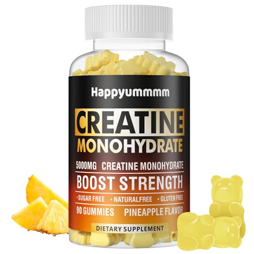 Happyummmm Creatine Monohydrate Gummies 5000mg (90 Count)-Pineapple
