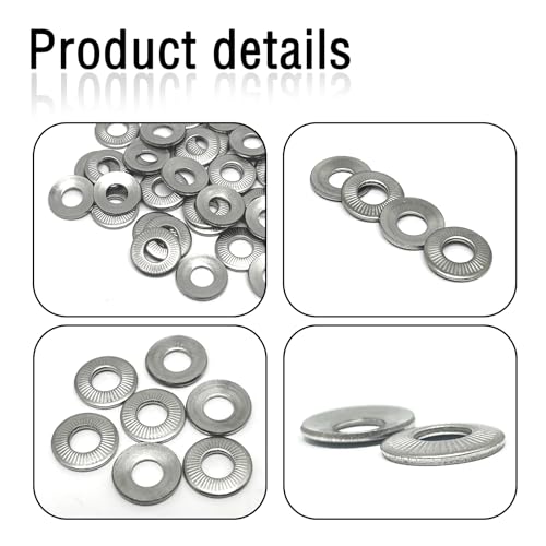 50 pcs m6 304 stainless steel conical knurled spring washerspring disc washerconical knurled spring washersprevent loose fasteners