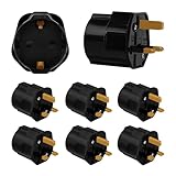 Incutex 6 Stück Reiseadapter EU auf UK Stecker – Schuko 2-Pin auf 3-Pin UK BS 1363 Adapter, Internationaler Adapterstecker Reisestecker für Großbritannien, Irland, Dubai, Singapur, Hongkong, schwarz Incutex 6 Stück Reiseadapter EU auf UK Stecker – Schuko 2-Pin auf 3-Pin UK BS 1363 Adapter, Internationaler Adapterstecker Reisestecker für Großbritannien, Irland, Dubai, Singapur, Hongkong, schwarz