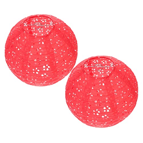 KITANDOVE 2pcs Hollow Blossom Paper Lanterns Decorative Hanging Lampshades for to Install for Festivals and Celebrations Living Room Bedroom Dining Room