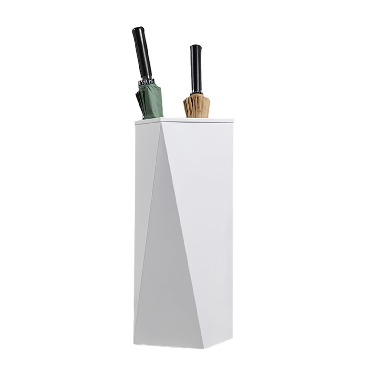 HYLYGFH Modern Large-Capacity Umbrella Stand - Rectangular Metal Rack Holder, Easy Drainage nizer for Long & Short Umbrellas, Stylish White Umbrella Shelf