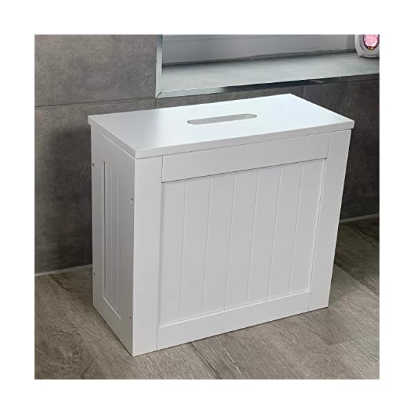 dylex™ White Bathroom Storage Unit Toilet Cleaning Tidy Box With Lid